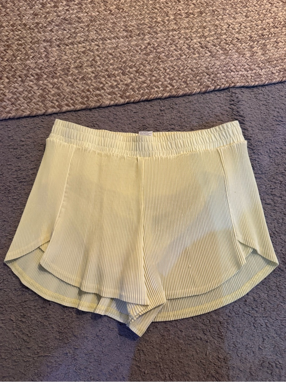 all in motion Light Yellow Ribbed Athletic Shorts